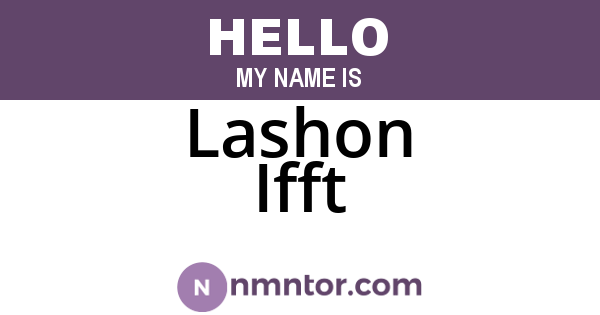 Lashon Ifft