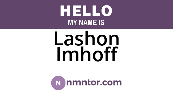 Lashon Imhoff