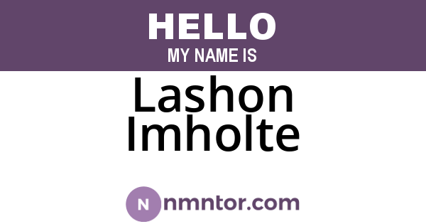 Lashon Imholte