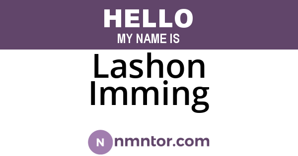 Lashon Imming