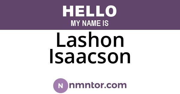 Lashon Isaacson