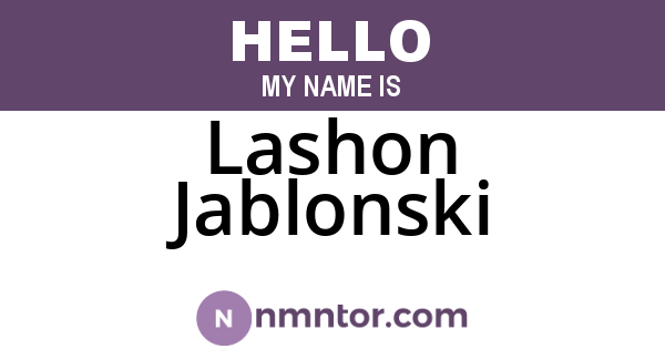 Lashon Jablonski