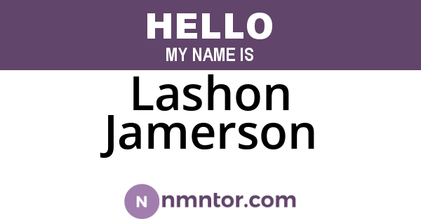 Lashon Jamerson