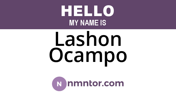 Lashon Ocampo