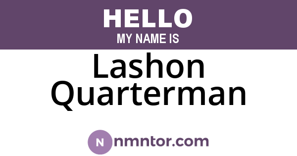 Lashon Quarterman