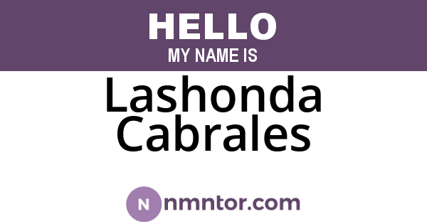 Lashonda Cabrales
