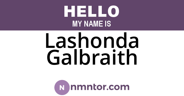 Lashonda Galbraith