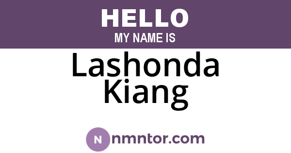 Lashonda Kiang