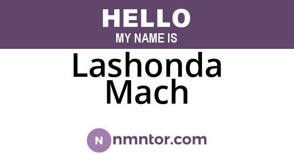 Lashonda Mach