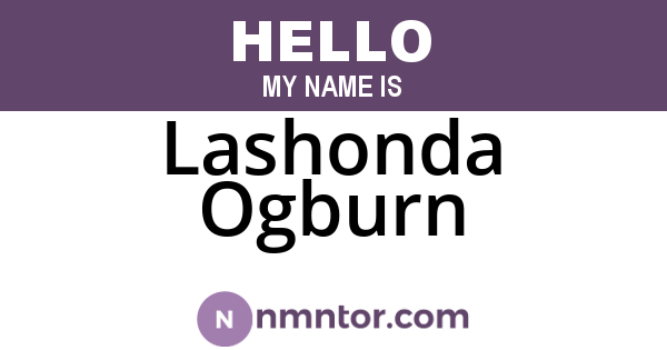 Lashonda Ogburn