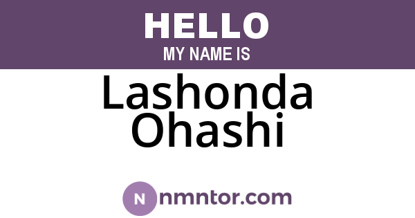 Lashonda Ohashi
