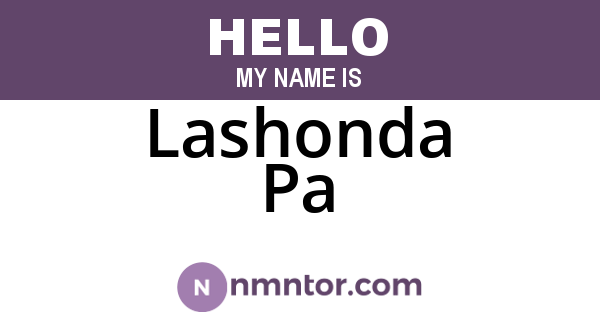 Lashonda Pa