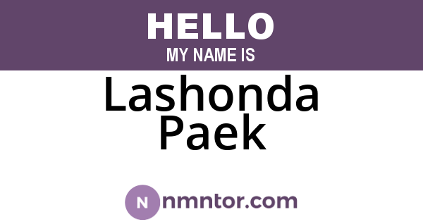 Lashonda Paek