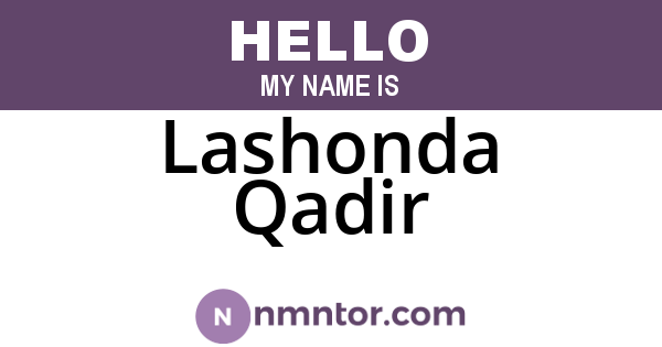 Lashonda Qadir