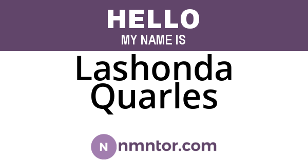 Lashonda Quarles