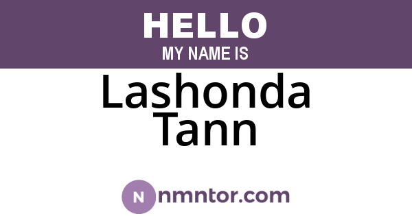 Lashonda Tann