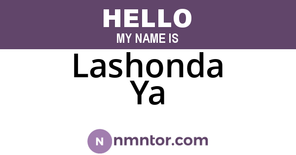 Lashonda Ya