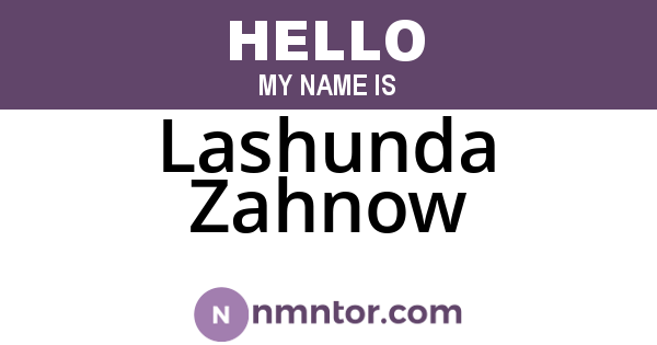 Lashunda Zahnow