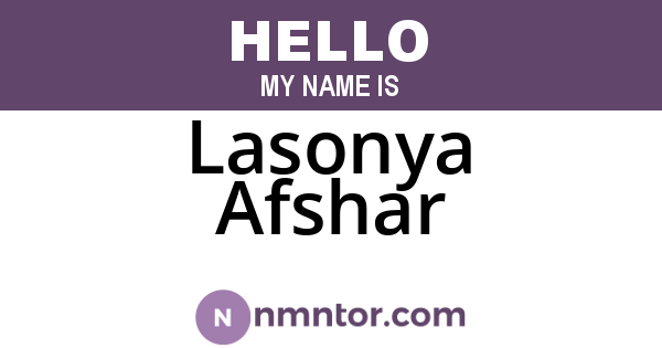 Lasonya Afshar