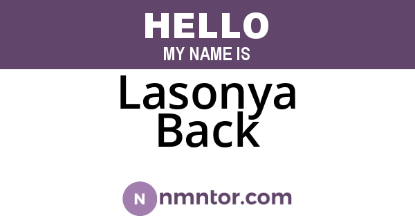 Lasonya Back