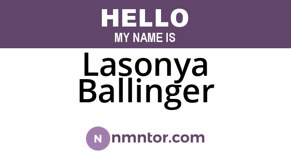 Lasonya Ballinger