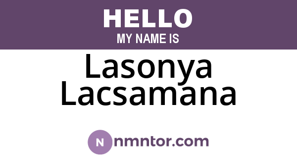Lasonya Lacsamana