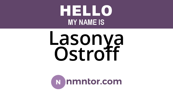 Lasonya Ostroff