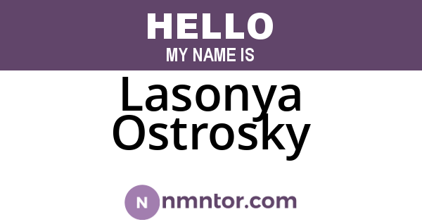 Lasonya Ostrosky