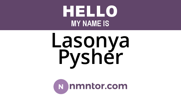 Lasonya Pysher