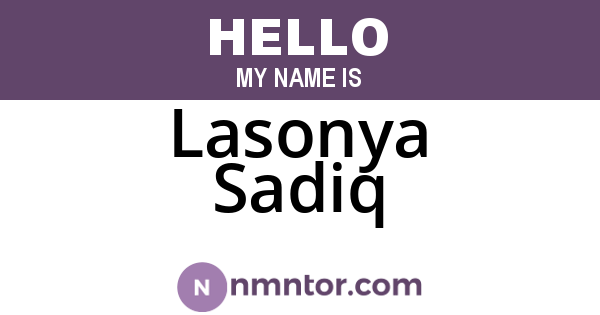Lasonya Sadiq
