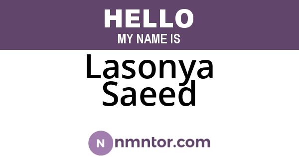 Lasonya Saeed
