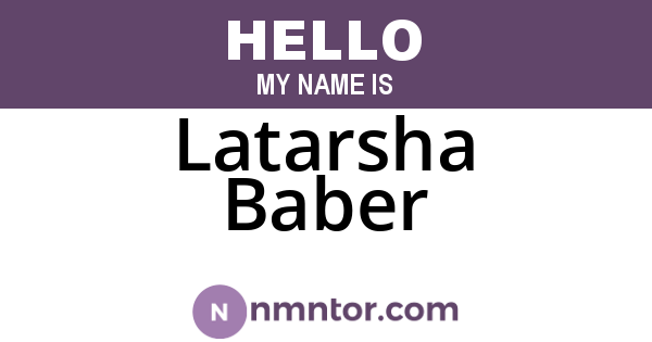 Latarsha Baber