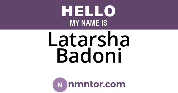 Latarsha Badoni