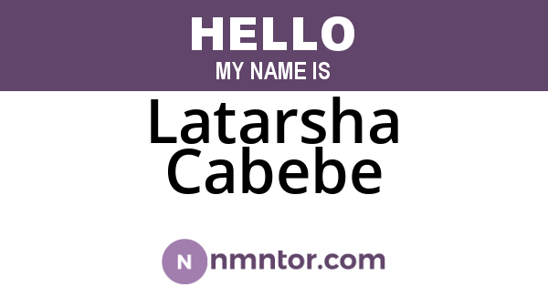 Latarsha Cabebe