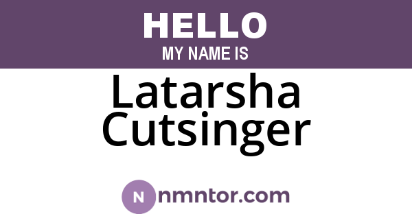 Latarsha Cutsinger