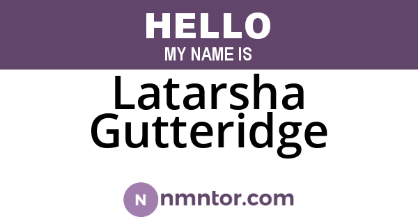 Latarsha Gutteridge