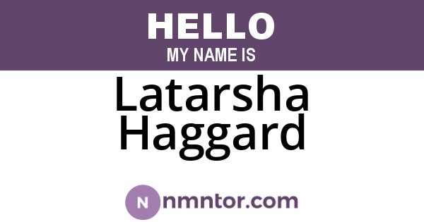 Latarsha Haggard