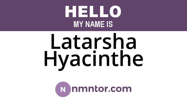 Latarsha Hyacinthe