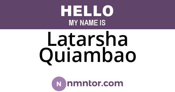 Latarsha Quiambao