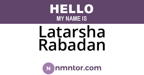Latarsha Rabadan