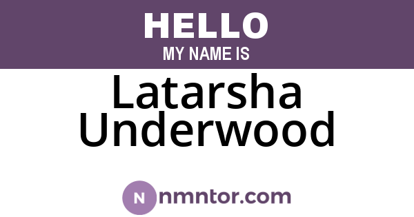 Latarsha Underwood