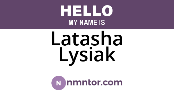 Latasha Lysiak