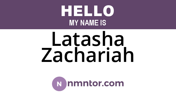 Latasha Zachariah