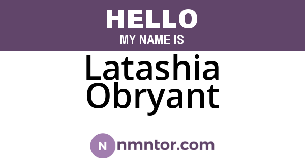 Latashia Obryant