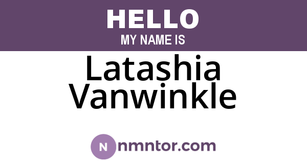 Latashia Vanwinkle