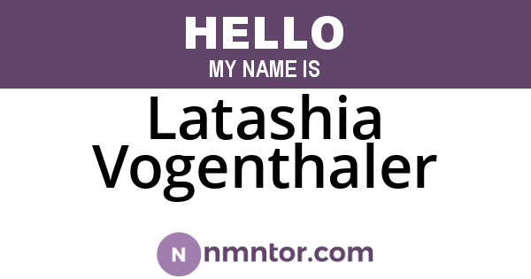 Latashia Vogenthaler