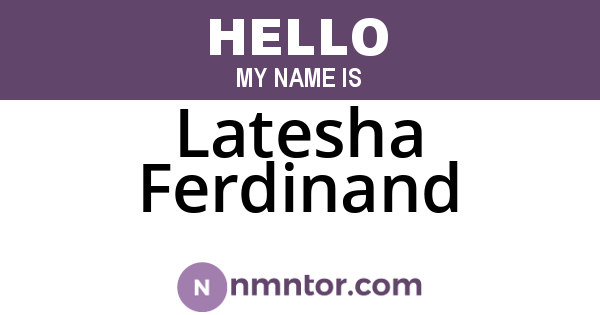 Latesha Ferdinand