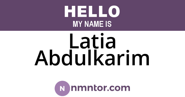 Latia Abdulkarim