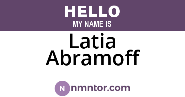 Latia Abramoff