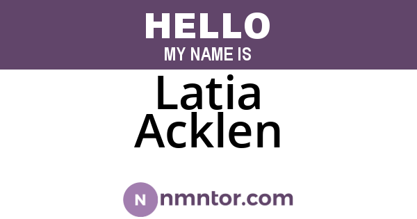 Latia Acklen